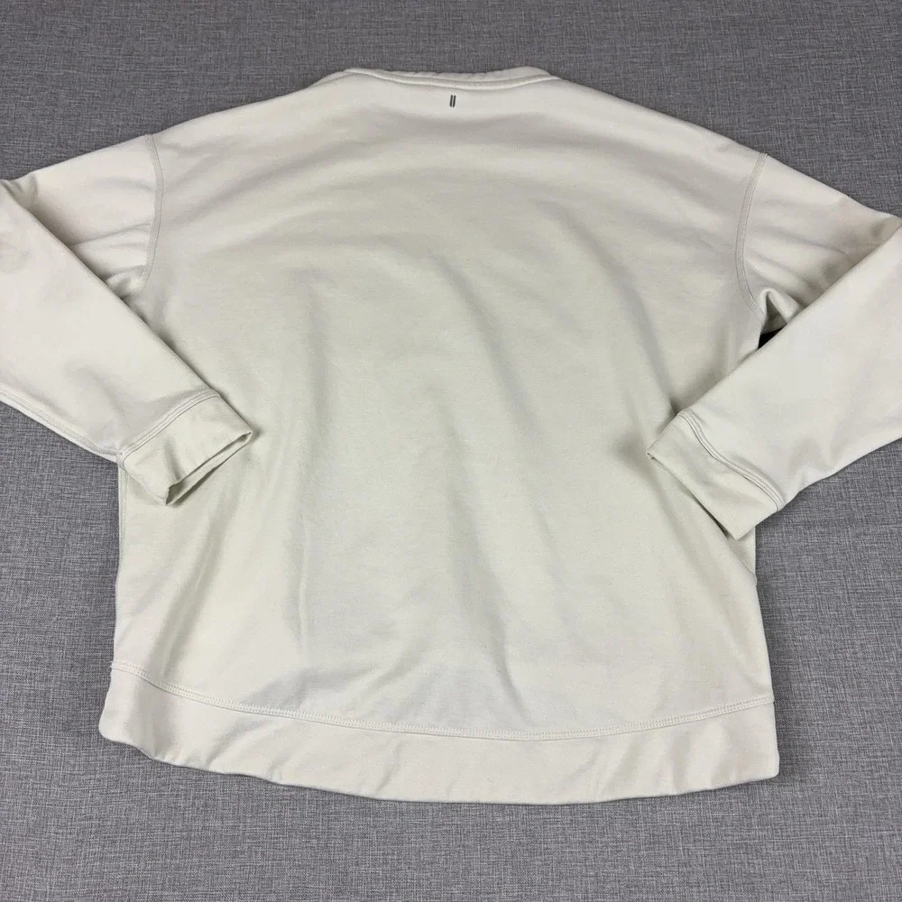NOBULL Sweatshirt Womens Medium White Crewneck Fleece Pullover Logo Graphic - Picture 8 of 10